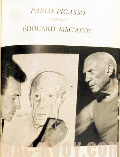Esquisse du portrait de Picasso en pose pour Mac Avoy